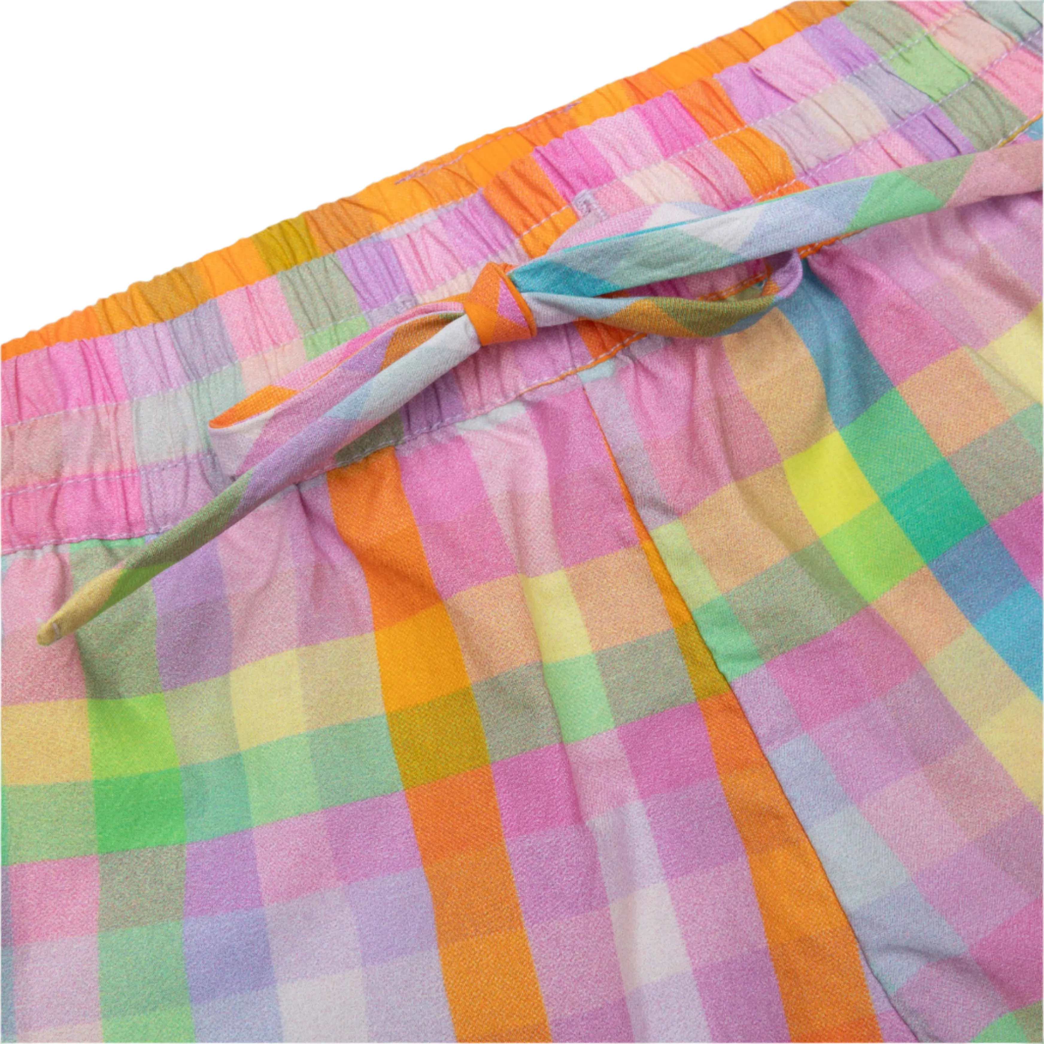 Girls Pink Checked Shorts