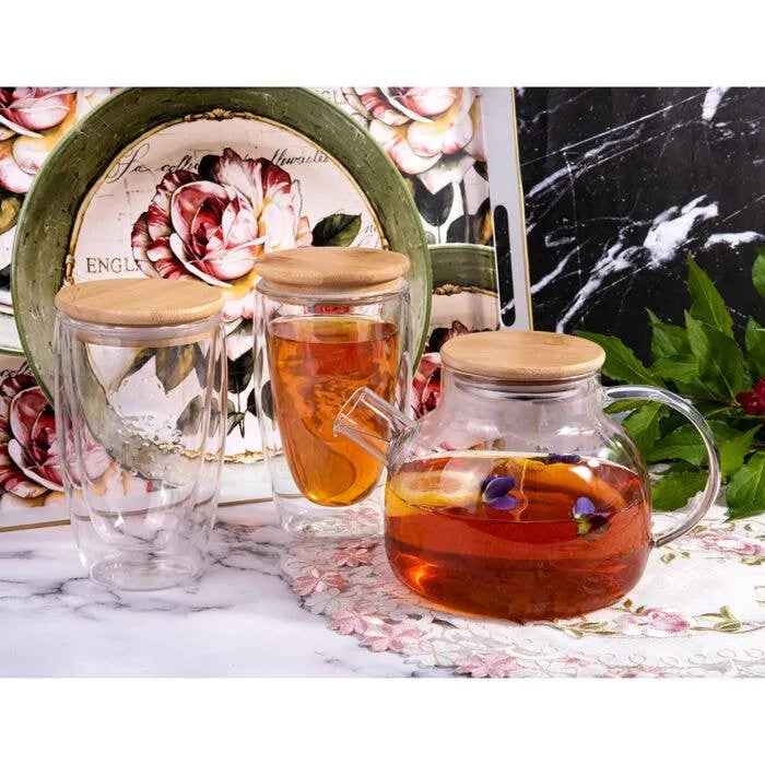 Glass See Through Teapot with Cork Lid