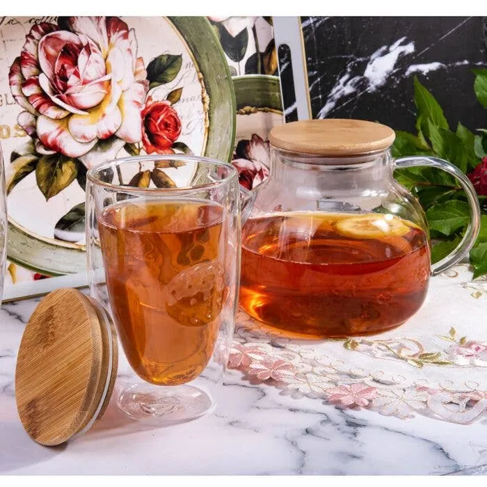 Glass See Through Teapot with Cork Lid