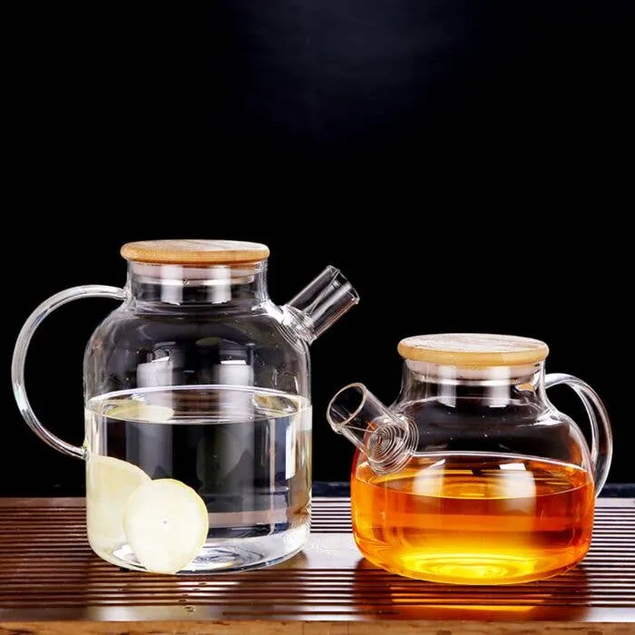 Glass See Through Teapot with Cork Lid