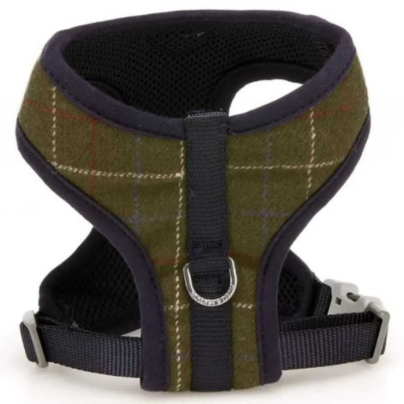 Green Checked Tweed Dog Harness