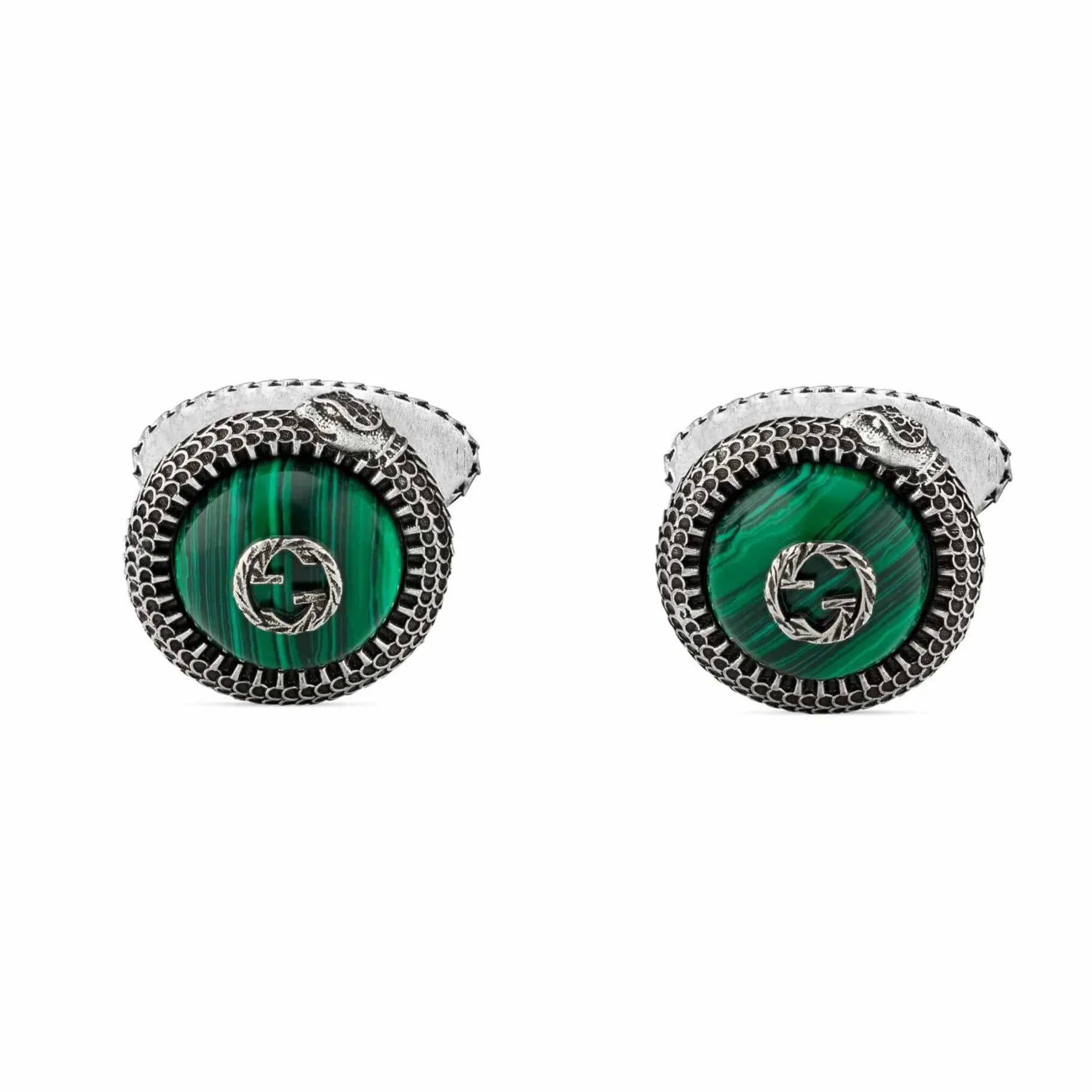 Gucci Garden GG Snake Cuff Links in Silver