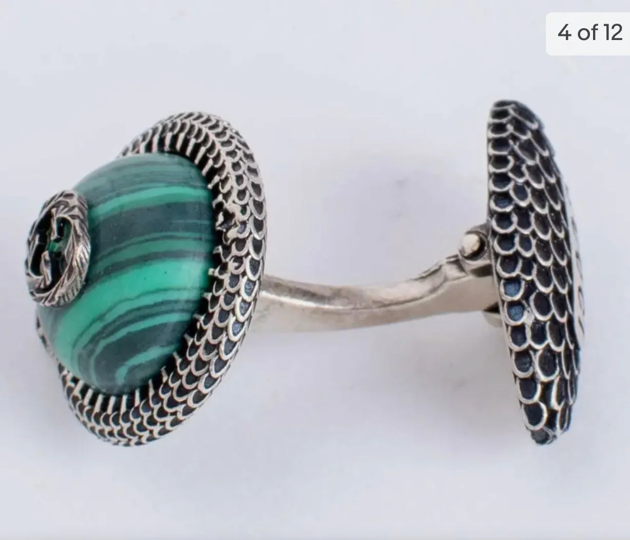 Gucci Garden GG Snake Cuff Links in Silver