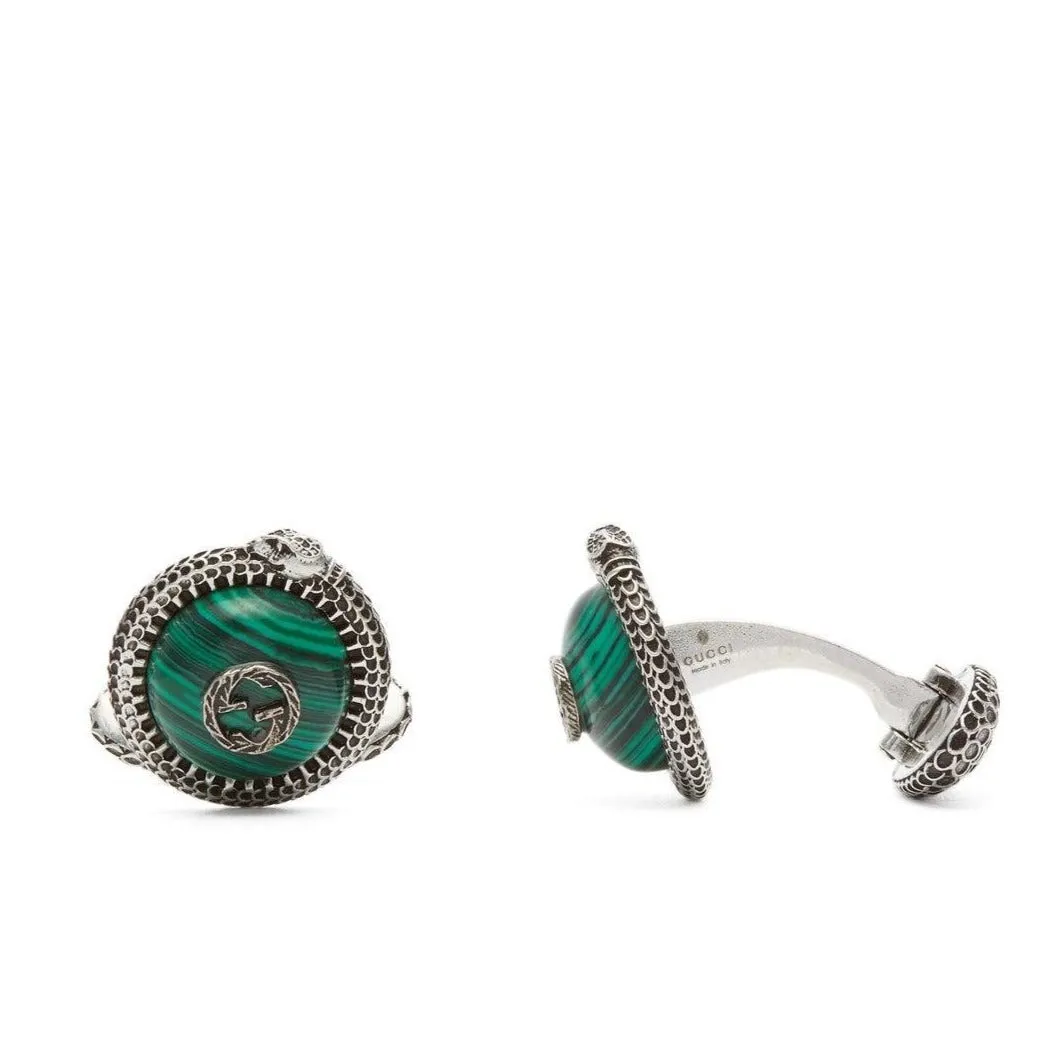 Gucci Garden GG Snake Cuff Links in Silver
