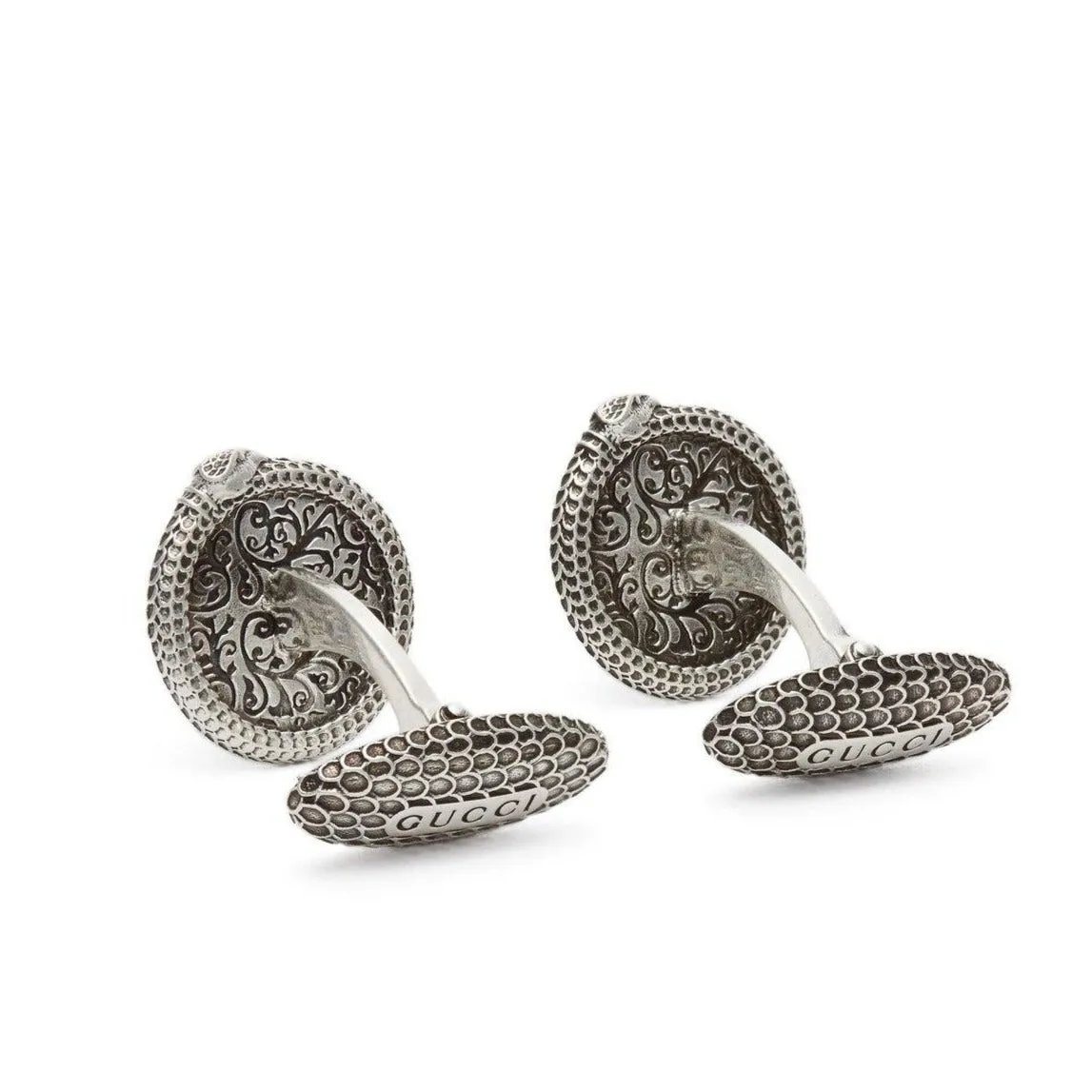 Gucci Garden GG Snake Cuff Links in Silver