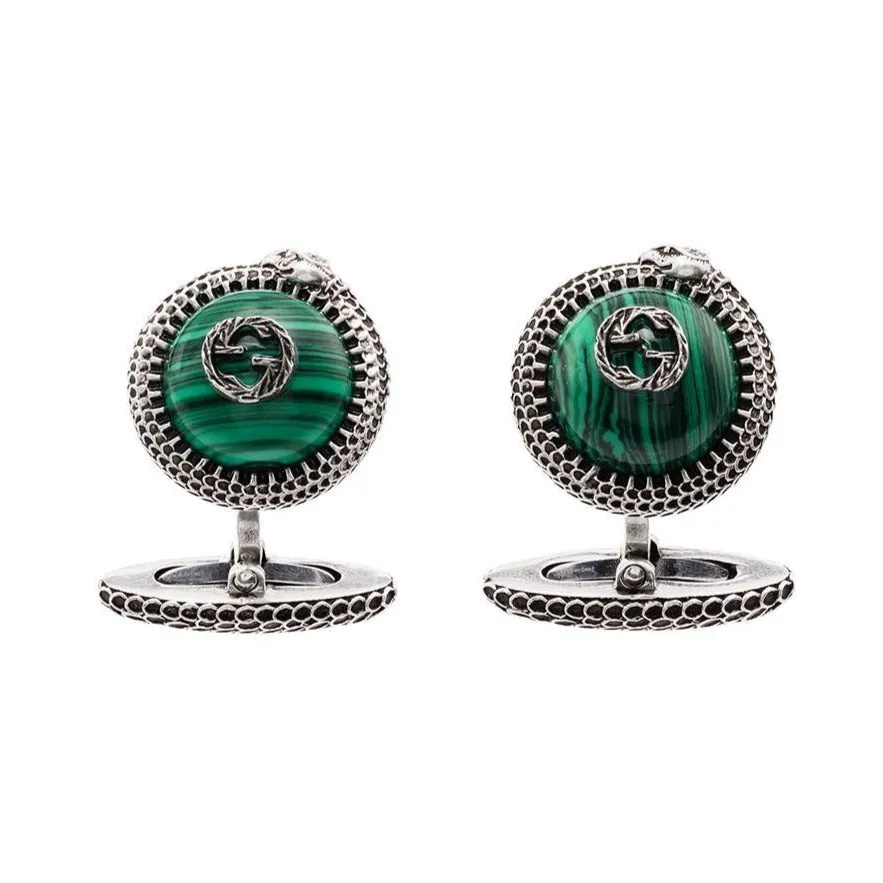Gucci Garden GG Snake Cuff Links in Silver
