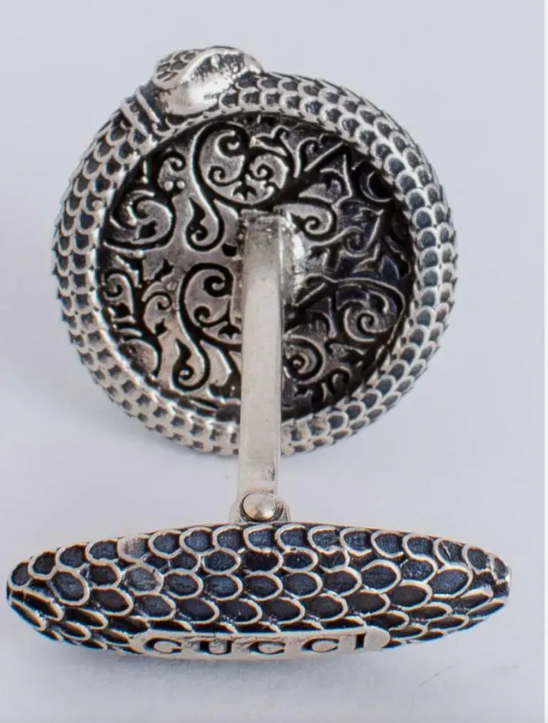 Gucci Garden GG Snake Cuff Links in Silver