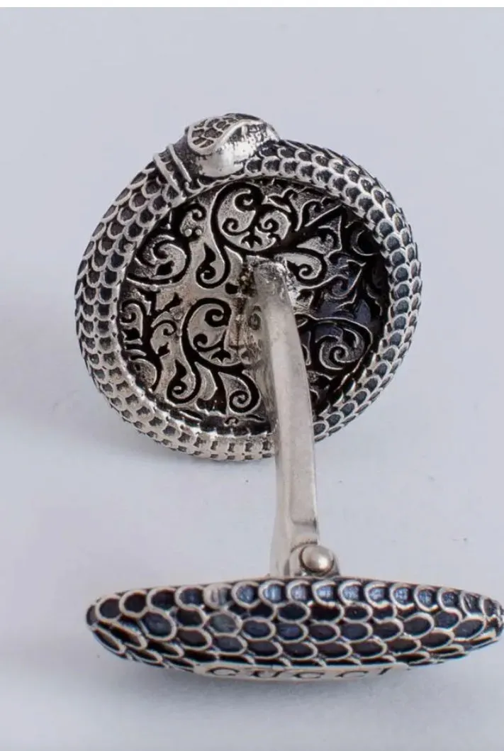 Gucci Garden GG Snake Cuff Links in Silver