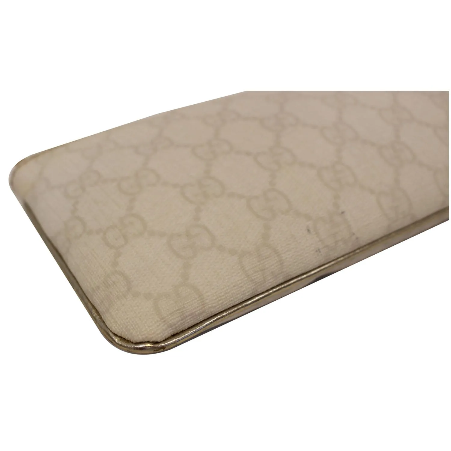 GUCCI GG Canvas Wristlet Pochette Clutch Bag White 190553