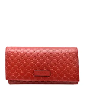 GUCCI Microguccissima GG Leather Long Wallet 449396 Red