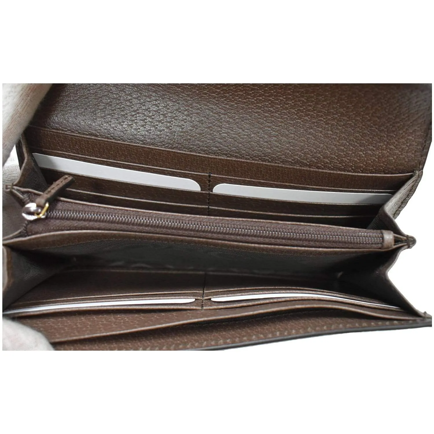 GUCCI Ophidia GG Continental Supreme Canvas Wallet Beige 523153