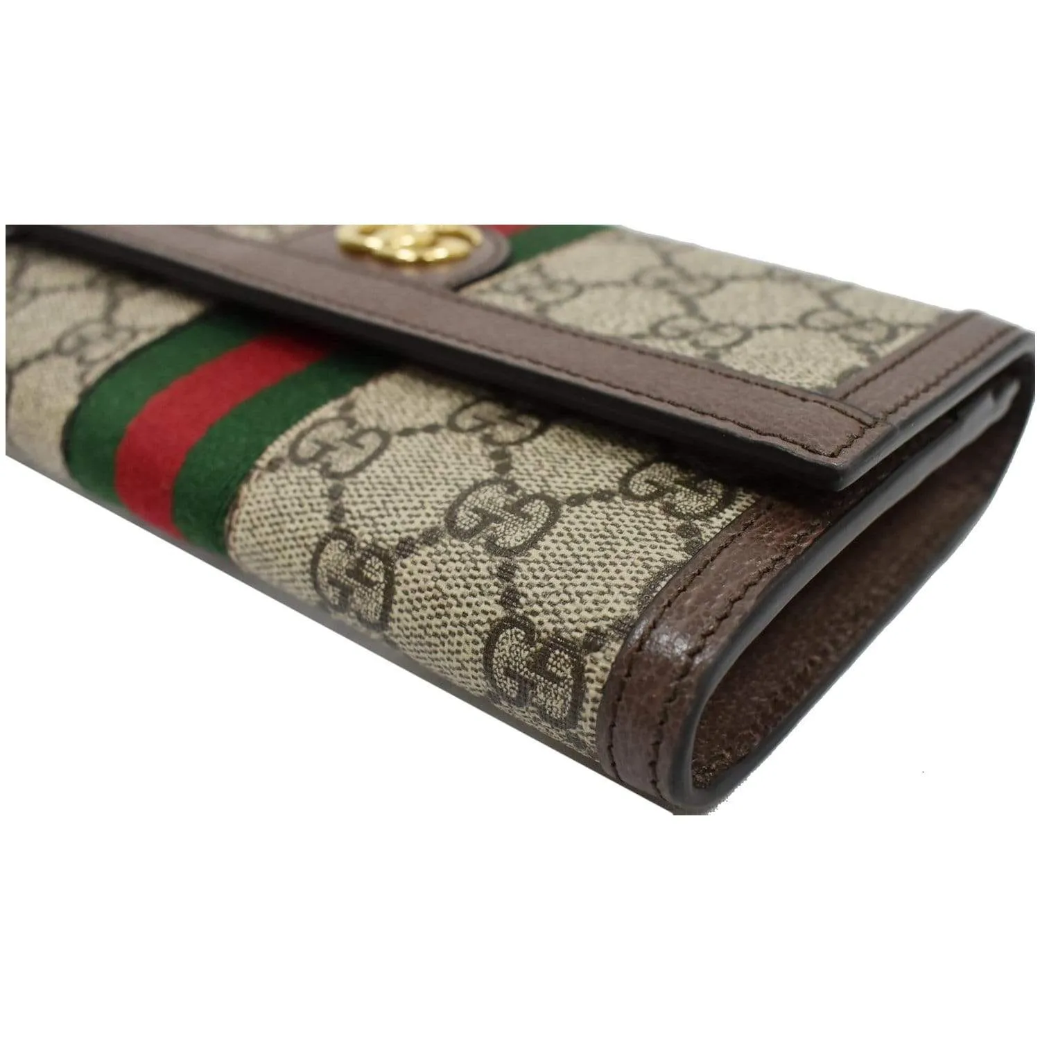 GUCCI Ophidia GG Continental Supreme Canvas Wallet Beige 523153