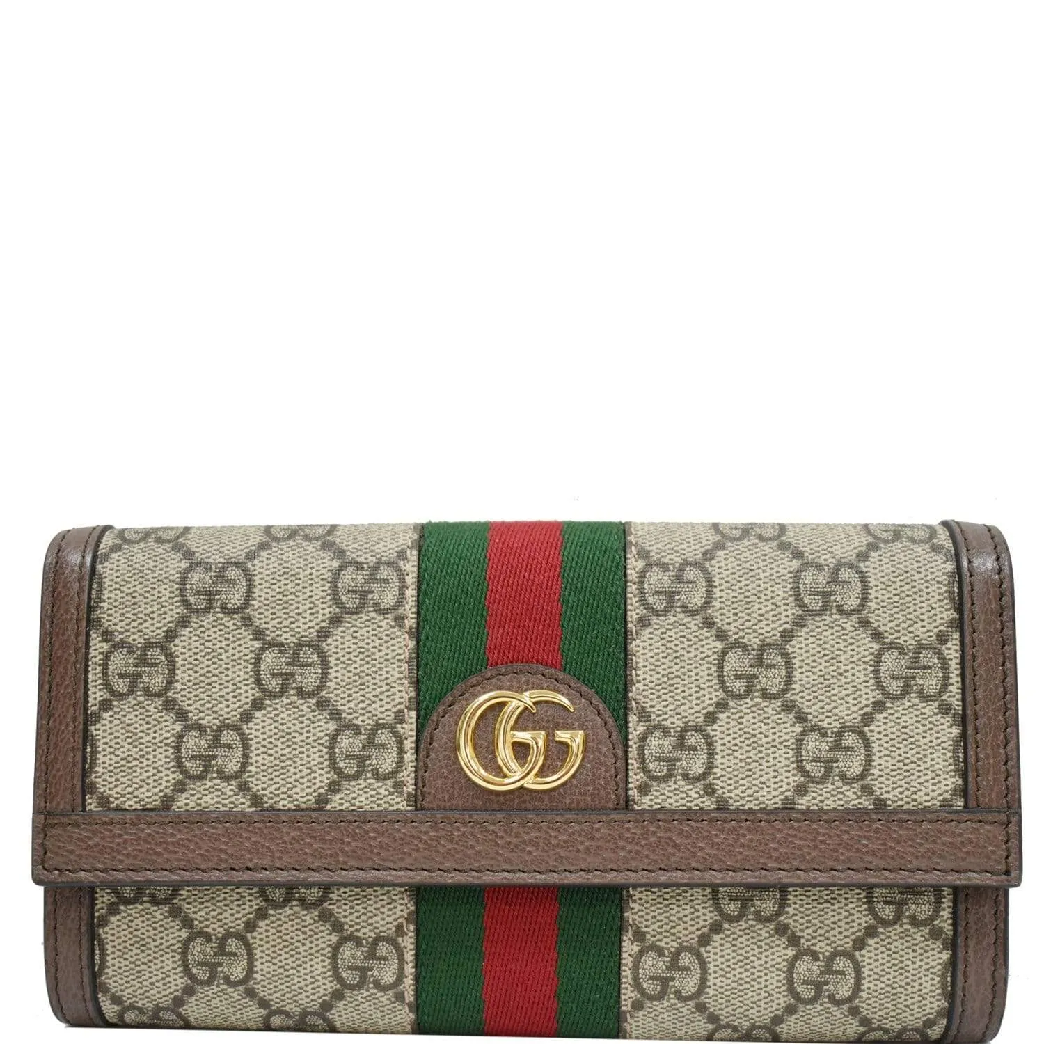 GUCCI Ophidia GG Continental Supreme Canvas Wallet Beige 523153