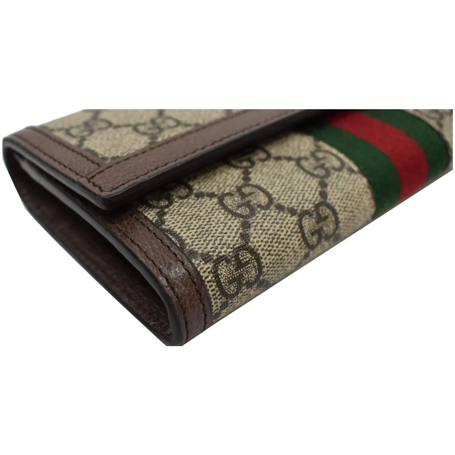 GUCCI Ophidia GG Continental Supreme Canvas Wallet Beige 523153