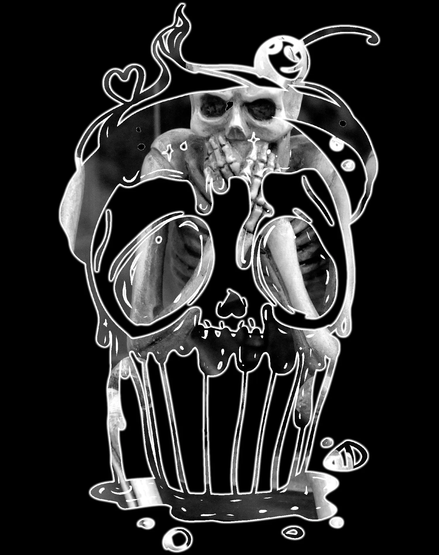 Halloween Horror Cupcake Skull Graffiti Stencil Art Scary Official Women's T-shirt
