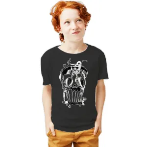 Halloween Horror Cupcake Skull Graffiti Stencil Art Scary Official Youth T-shirt