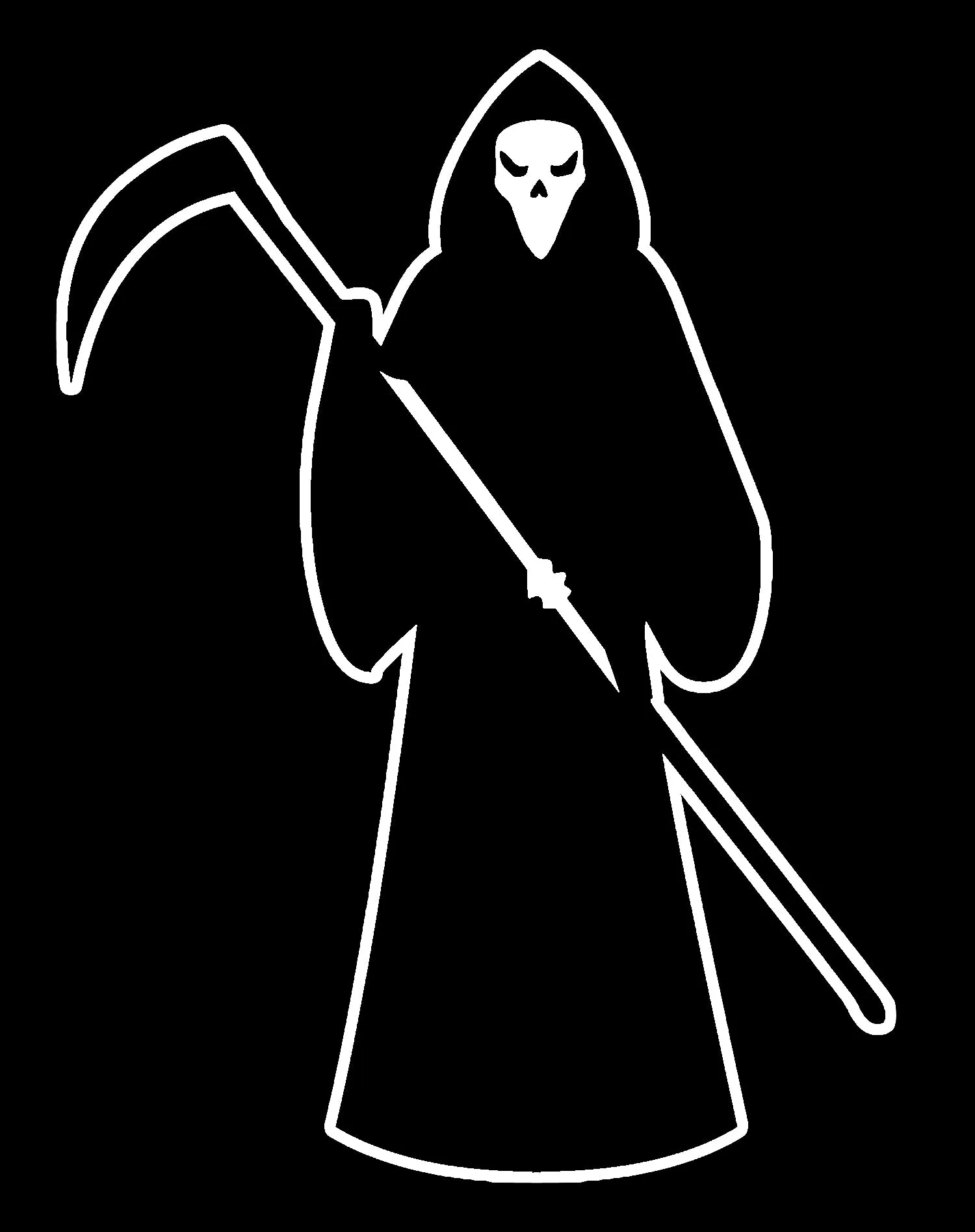 Halloween Horror Grim Reaper Angel Of Death Stencil Fear Youth T-shirt
