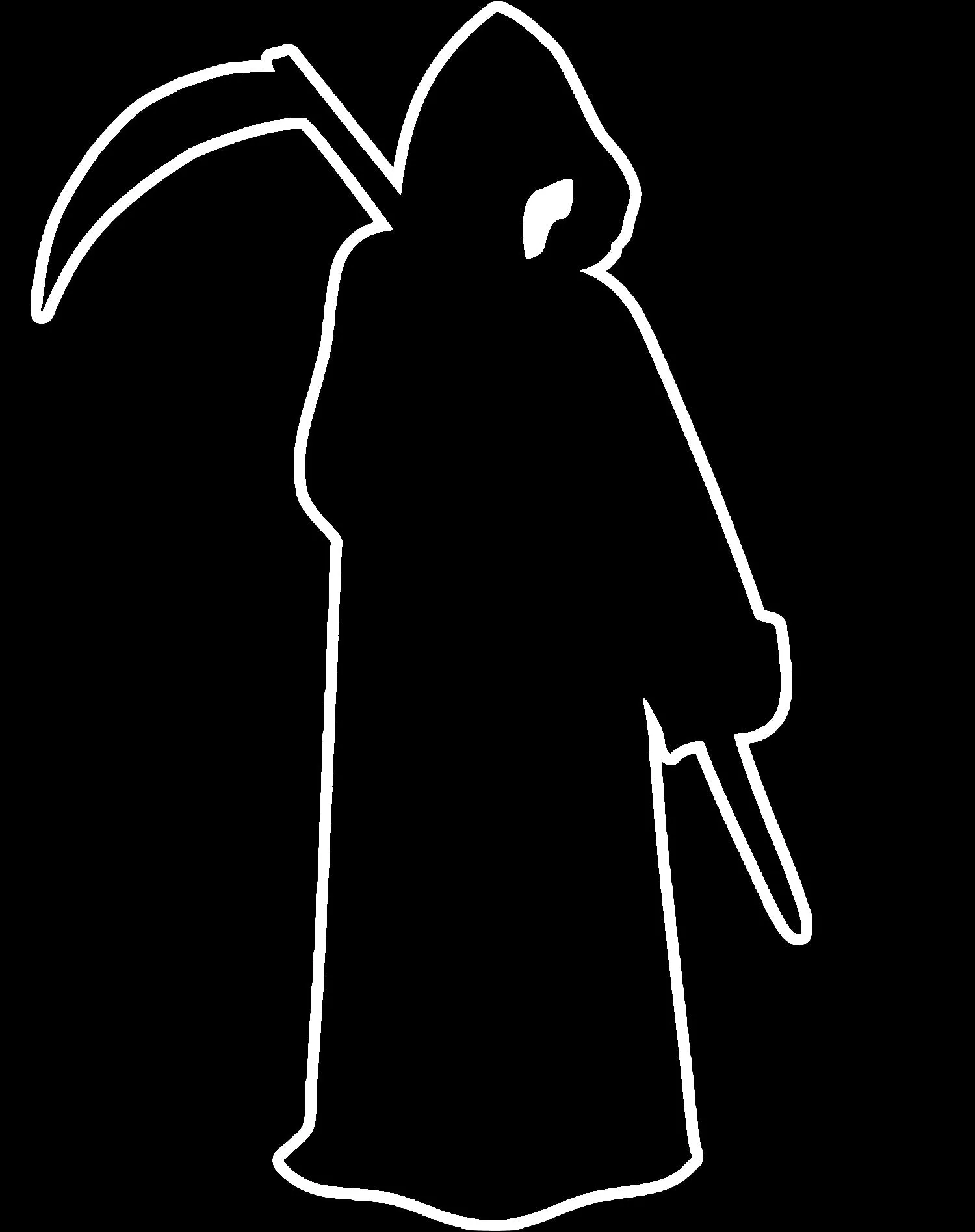 Halloween Horror Grim Reaper Angel Of Death Stencil Scythe Official Men's T-shirt