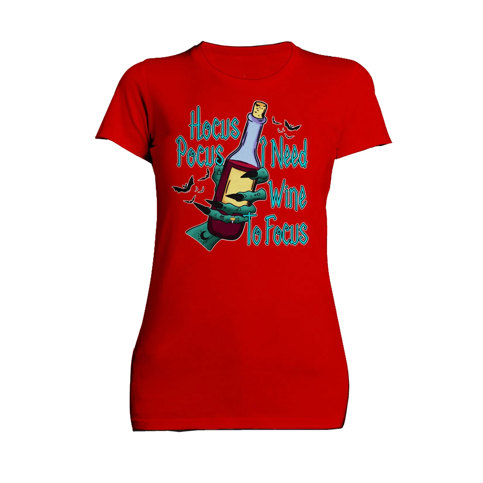 Halloween Occult Hocus Pocus I Need Wine To Focus Lover GF Official Women's T-shirt
