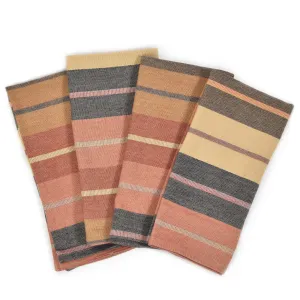 Hand woven Table Napkins | Wide Caramel Stripes