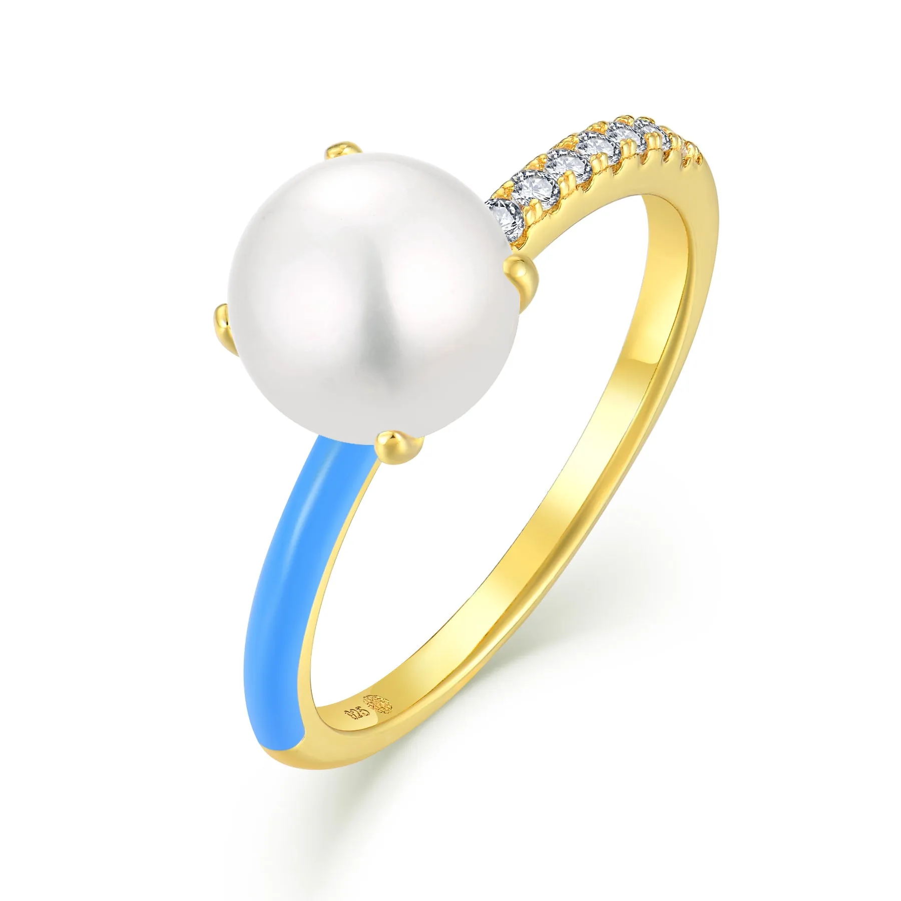HAPPY HALO BLUE ENAMEL RING