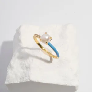 HAPPY HALO BLUE ENAMEL RING