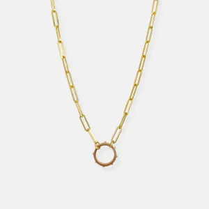 Heavy Weight Paperclip Chain Necklace with Charm Holder