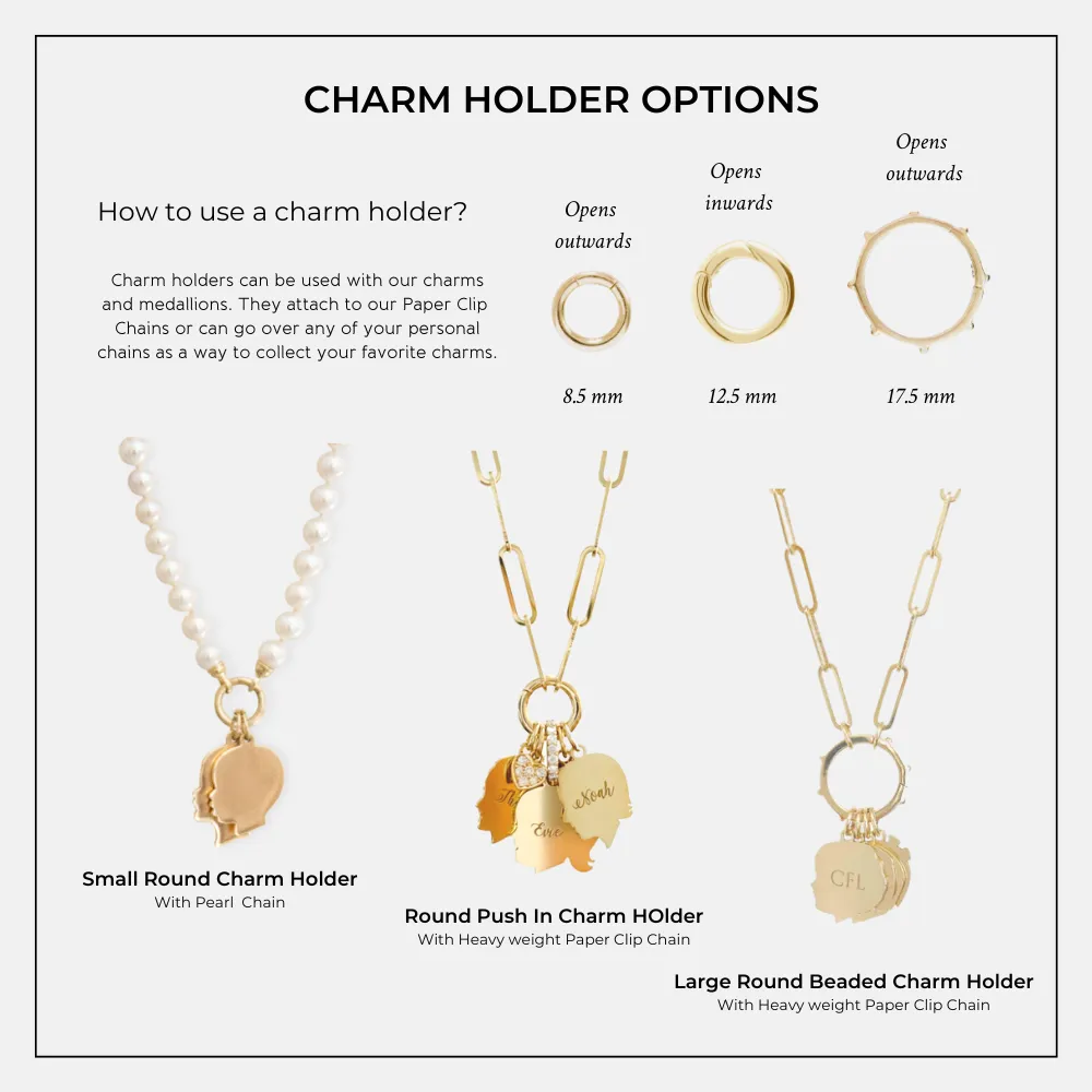 Heavy Weight Paperclip Chain Necklace with Charm Holder