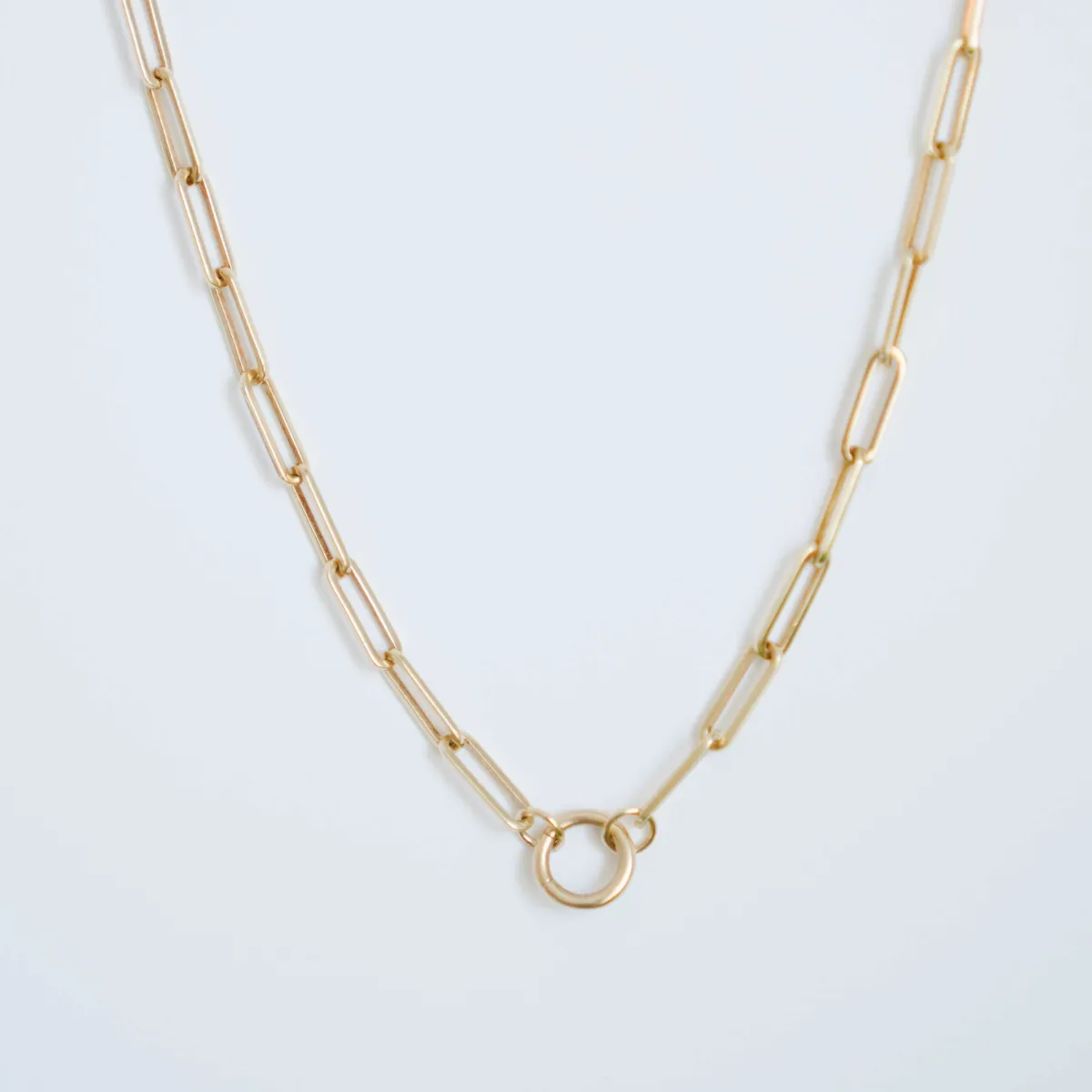 Heavy Weight Paperclip Chain Necklace with Charm Holder