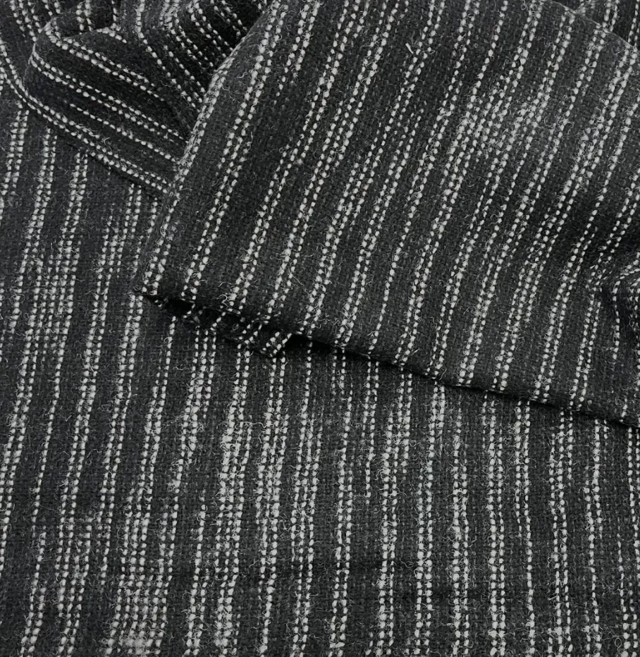 Hemp/Wool Blends | Black White Stripes