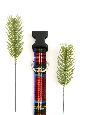 Holiday Plaid Dog Collar