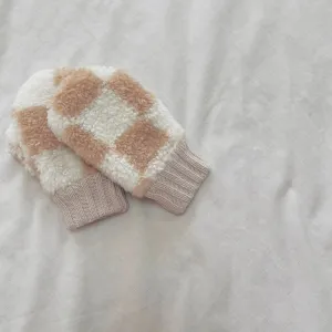 Hunter   Rose Checked Teddy Mittens