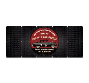 HWC15085- Busted Knuckle Car Repair (5 Panels) | 80" x 32" (tall) | Printed Pegboards