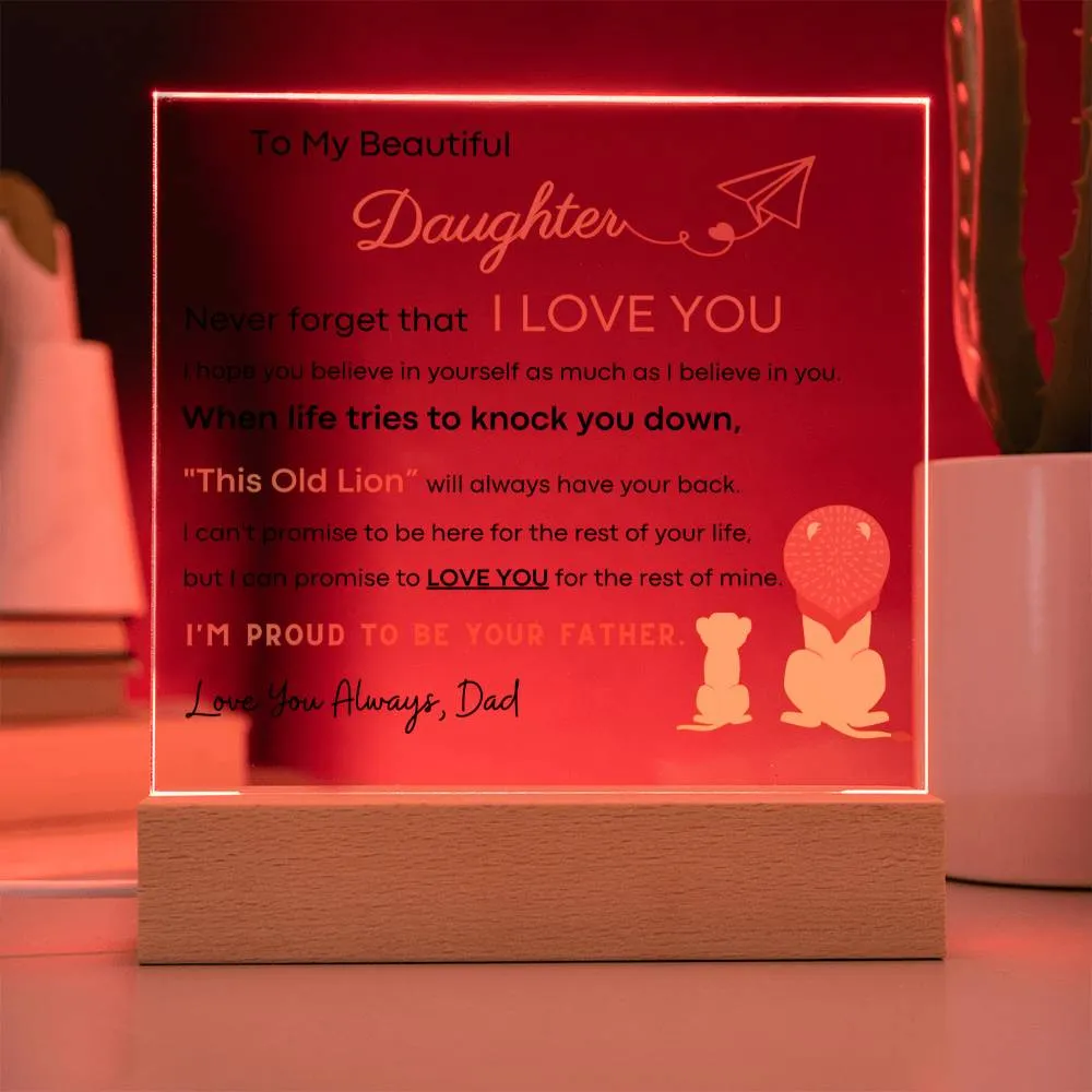 I'm Proud To Be Your Father - Acrylic Plaque (Gift for Daughter)