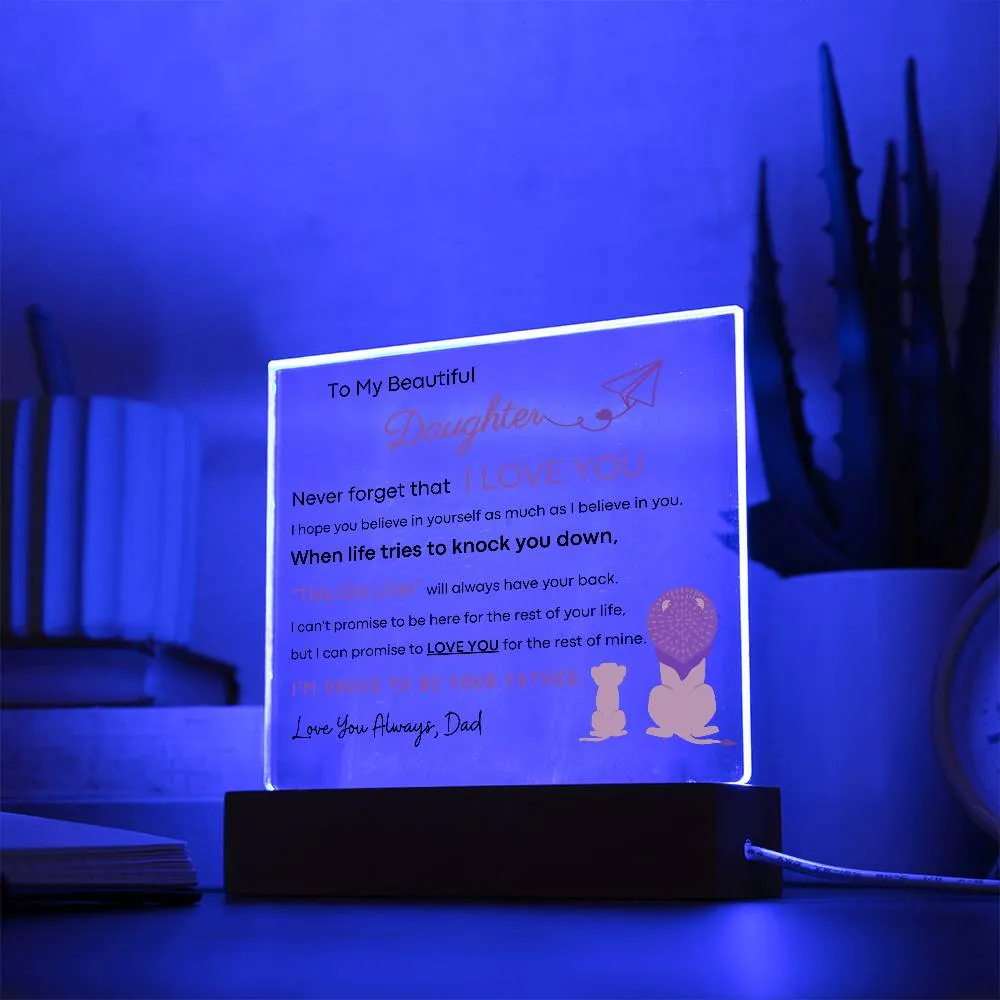 I'm Proud To Be Your Father - Acrylic Plaque (Gift for Daughter)