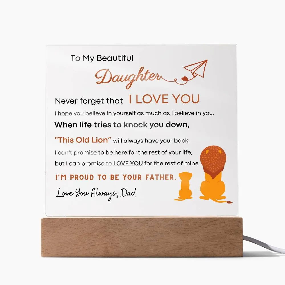 I'm Proud To Be Your Father - Acrylic Plaque (Gift for Daughter)