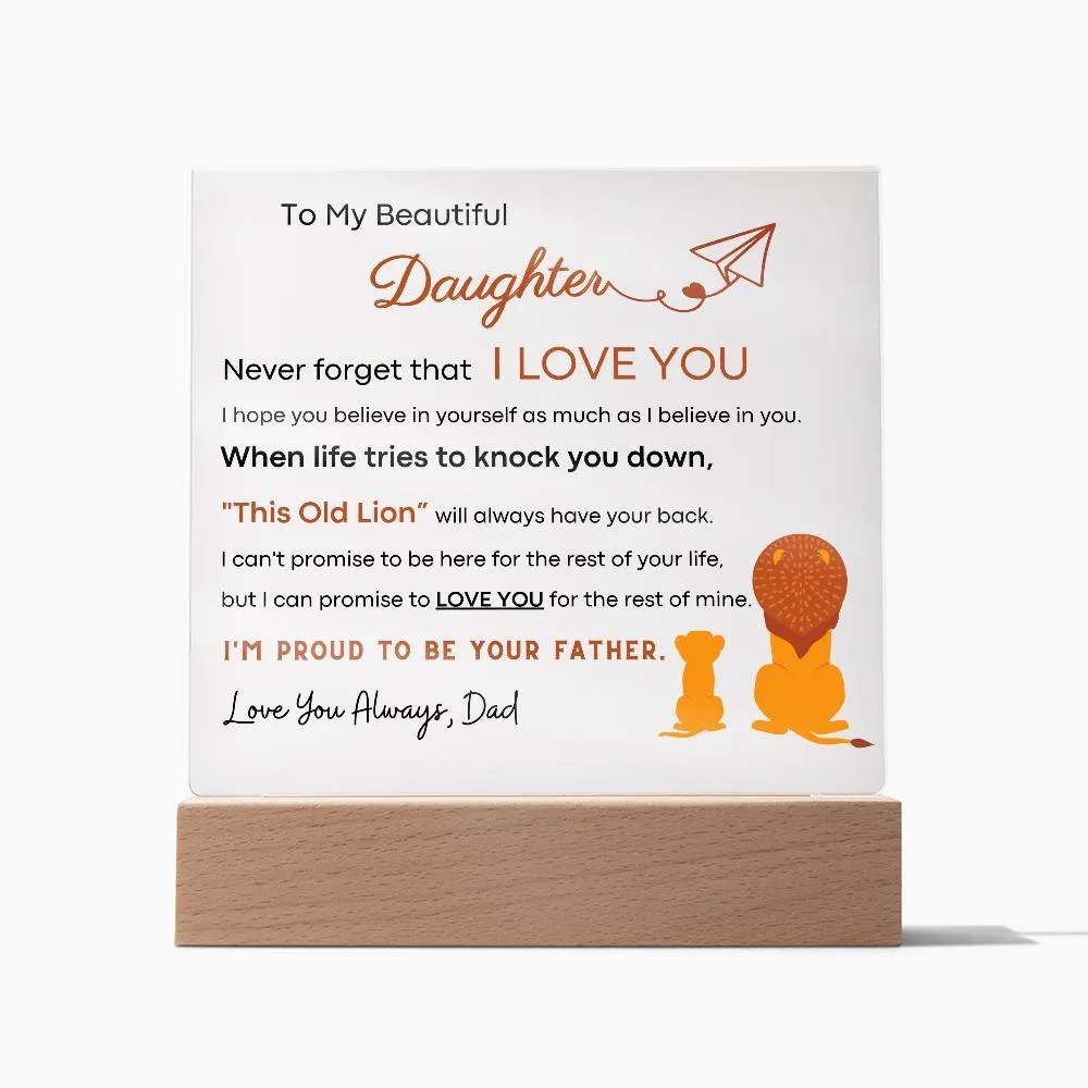 I'm Proud To Be Your Father - Acrylic Plaque (Gift for Daughter)