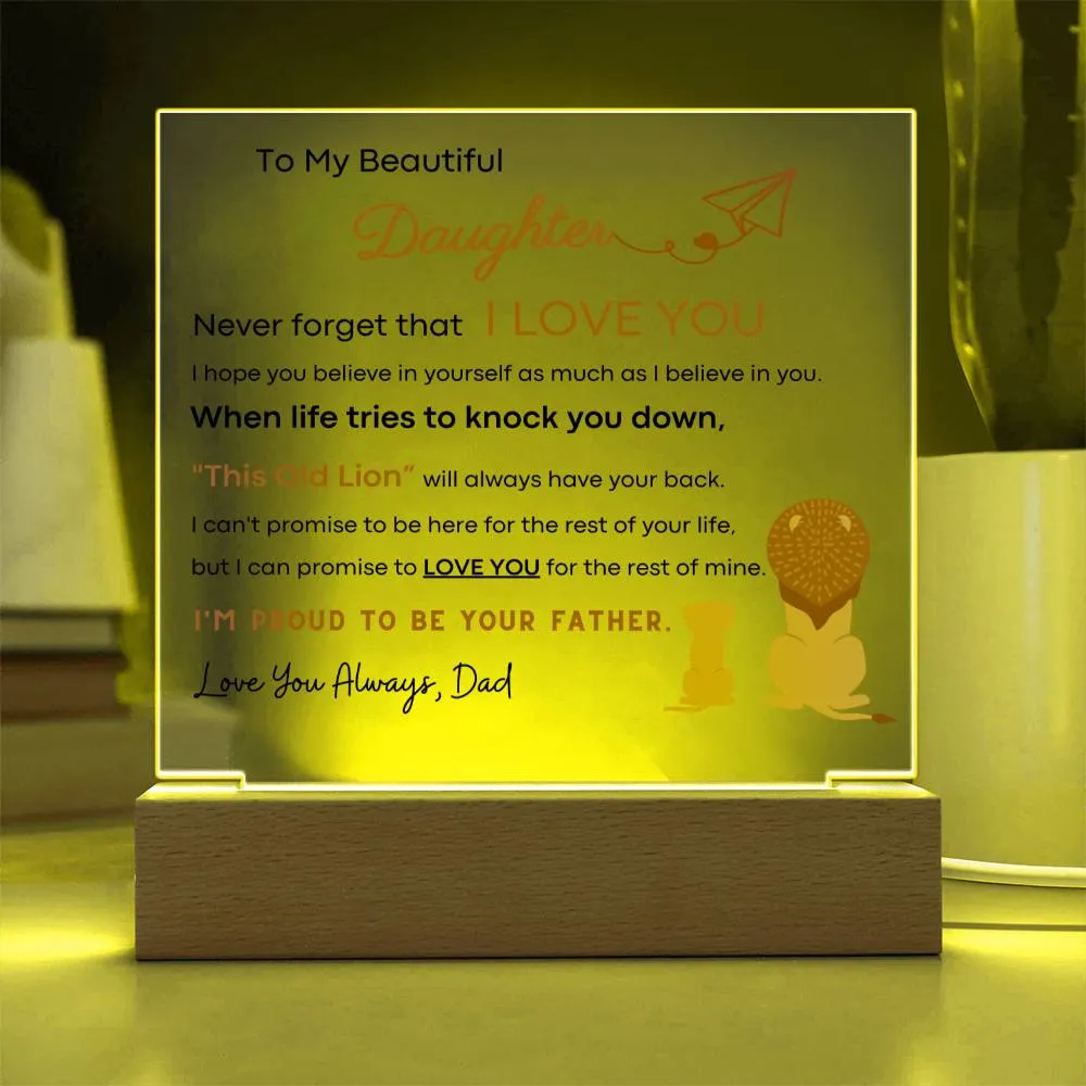 I'm Proud To Be Your Father - Acrylic Plaque (Gift for Daughter)