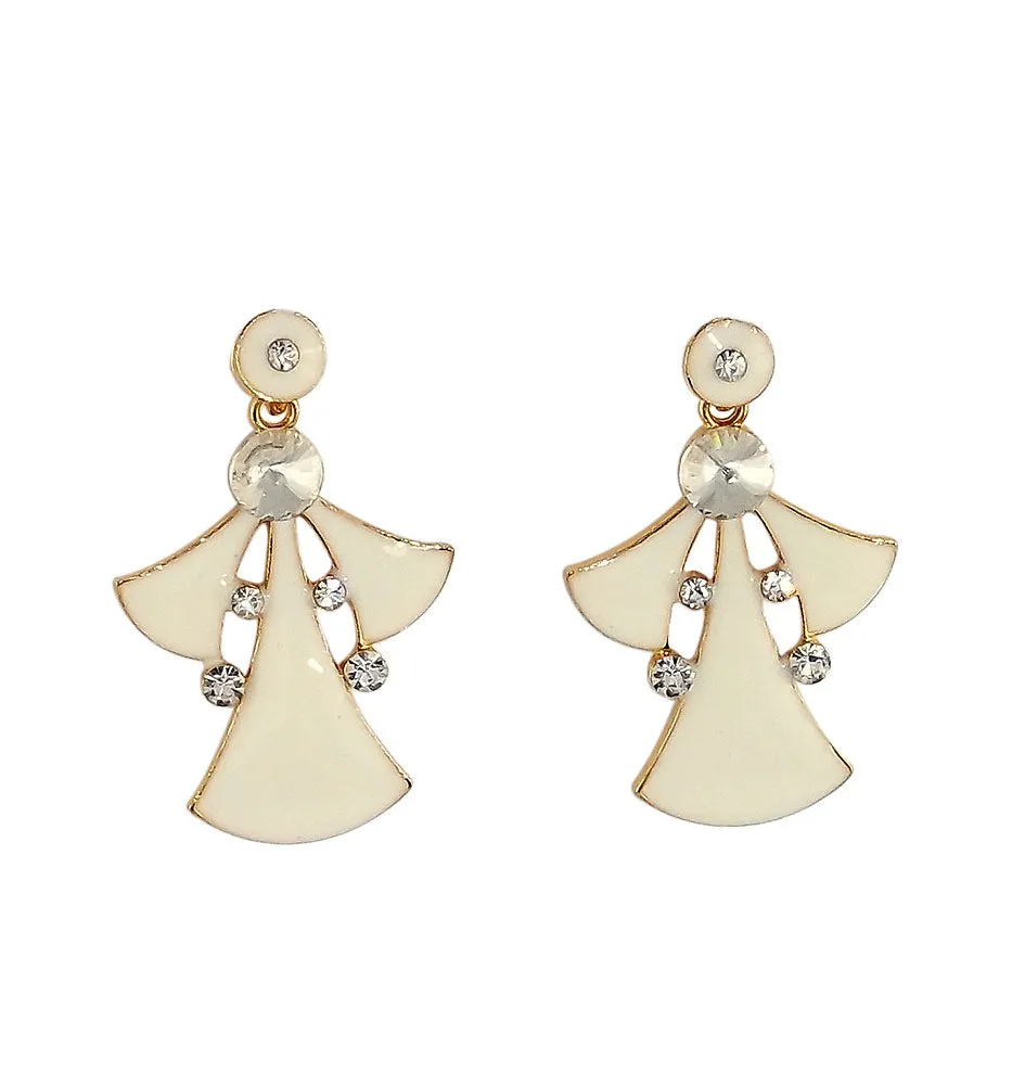 Indian Designer Dangle Earring White for Girl