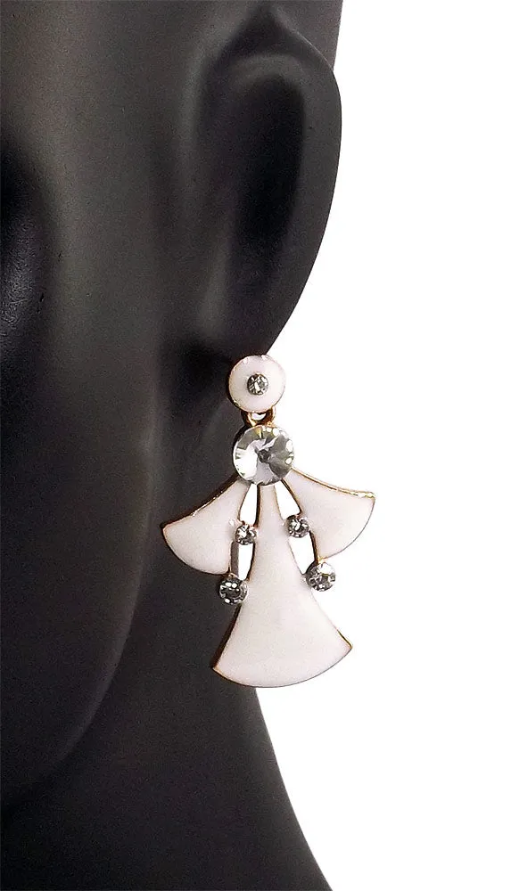 Indian Designer Dangle Earring White for Girl