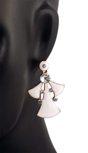 Indian Designer Dangle Earring White for Girl
