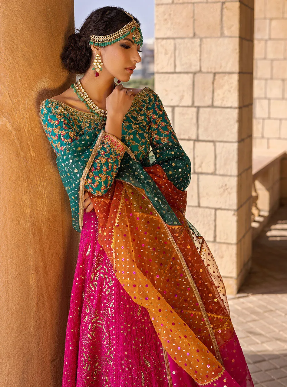 Indian Mehndi Lehenga Choli Designer Dress #BN1170