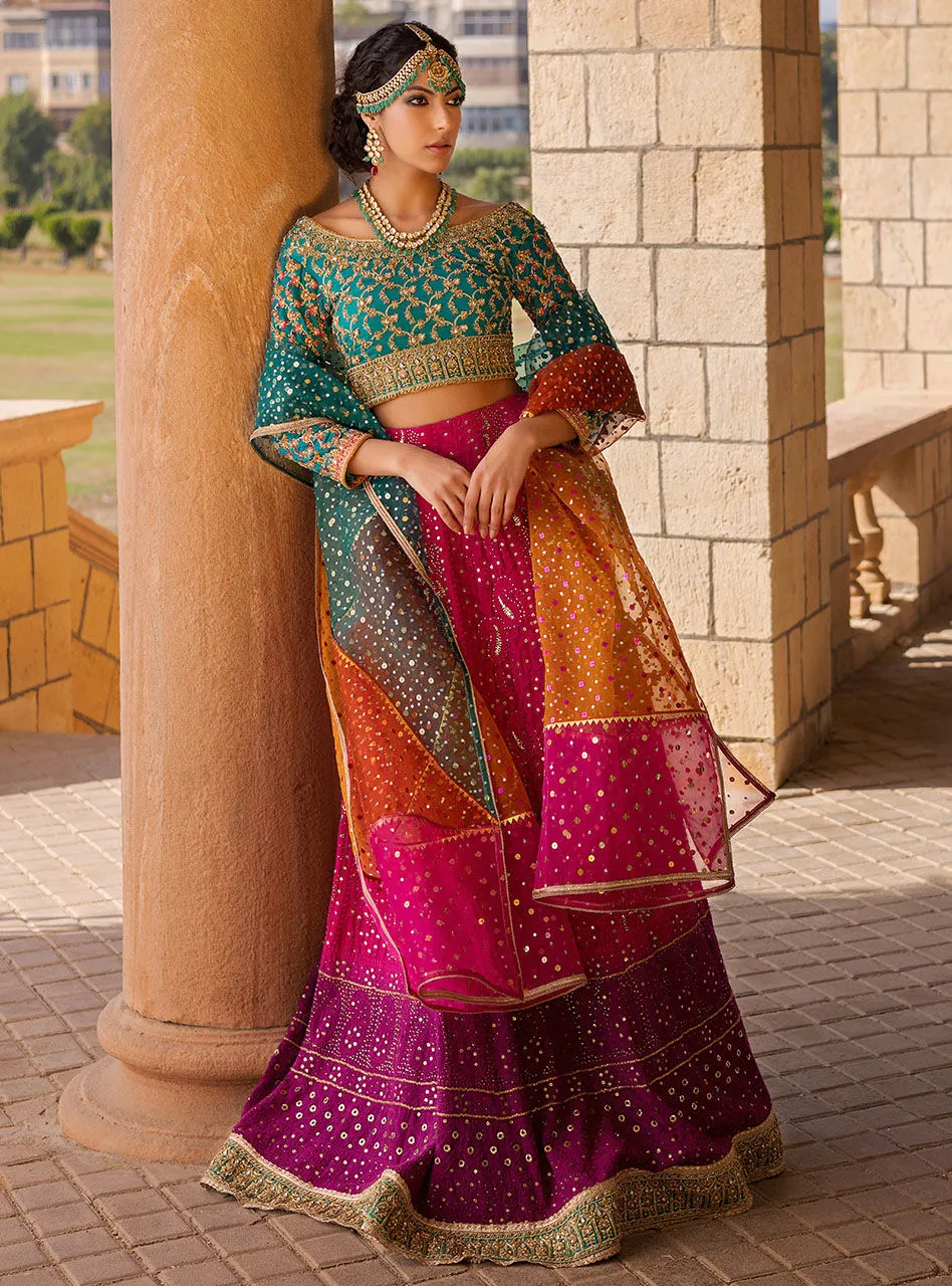 Indian Mehndi Lehenga Choli Designer Dress #BN1170