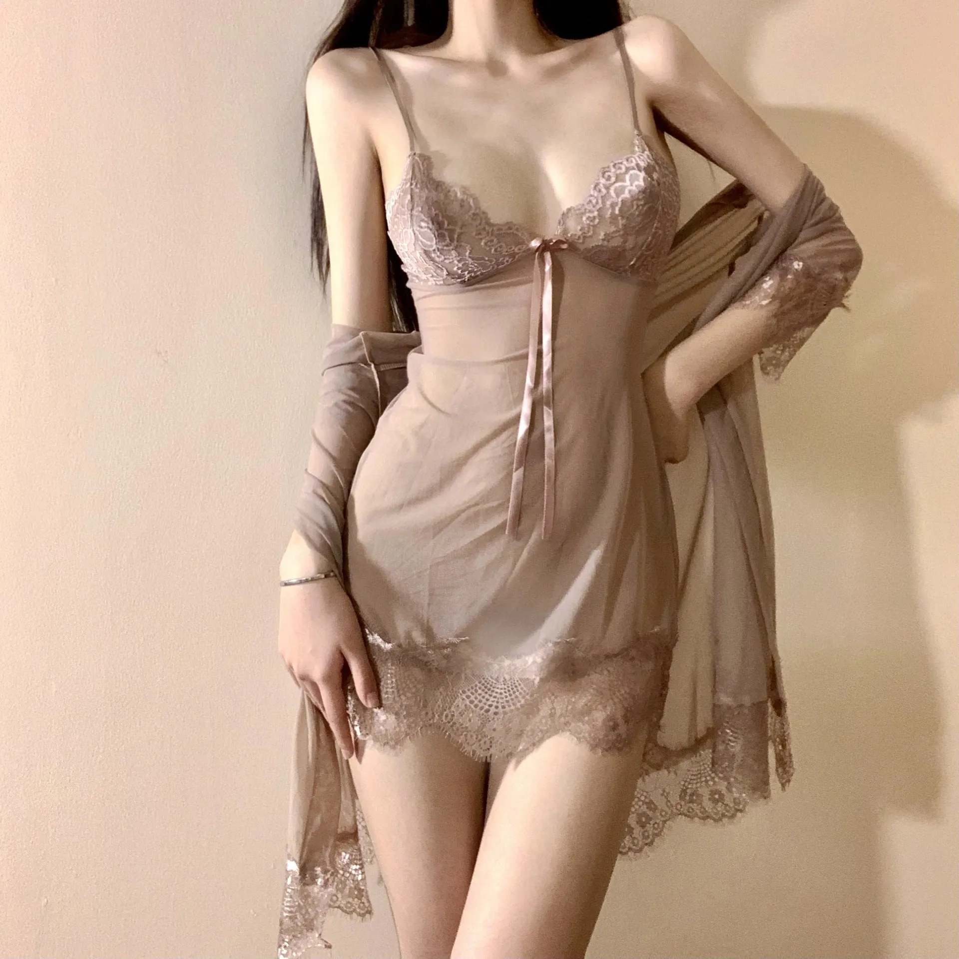 INSTOCK-Women's lingerie large size see-through temptation