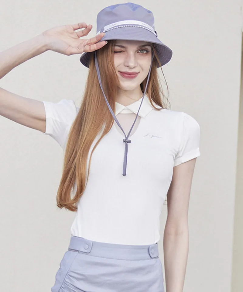 J.Jane See-Through Neck Line Half Sleeve T-Shirt - White