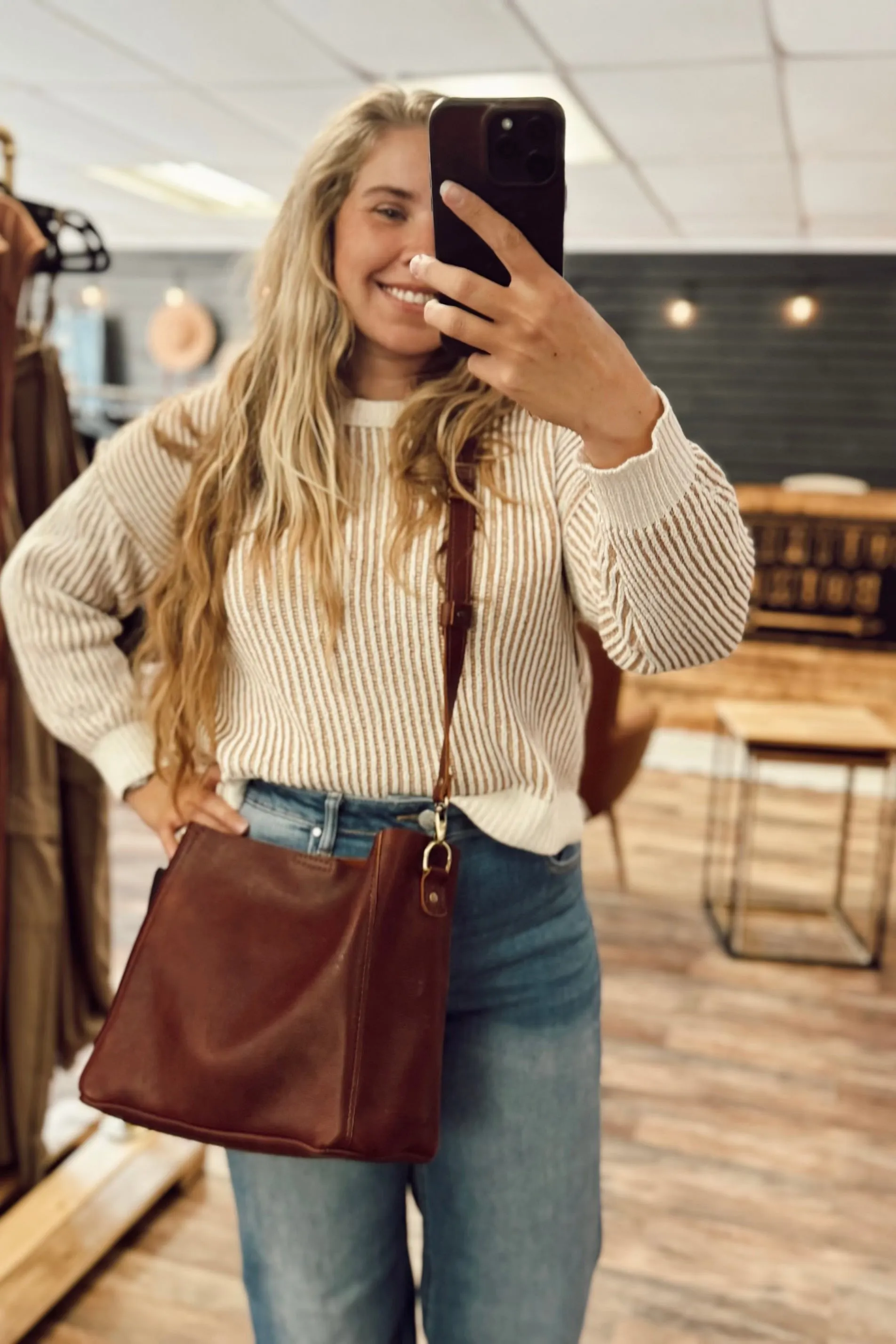 JULIA TEXTURED CREWNECK SWEATER