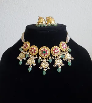 Keshi Pearls Pachi Kundan Gold Plated Set