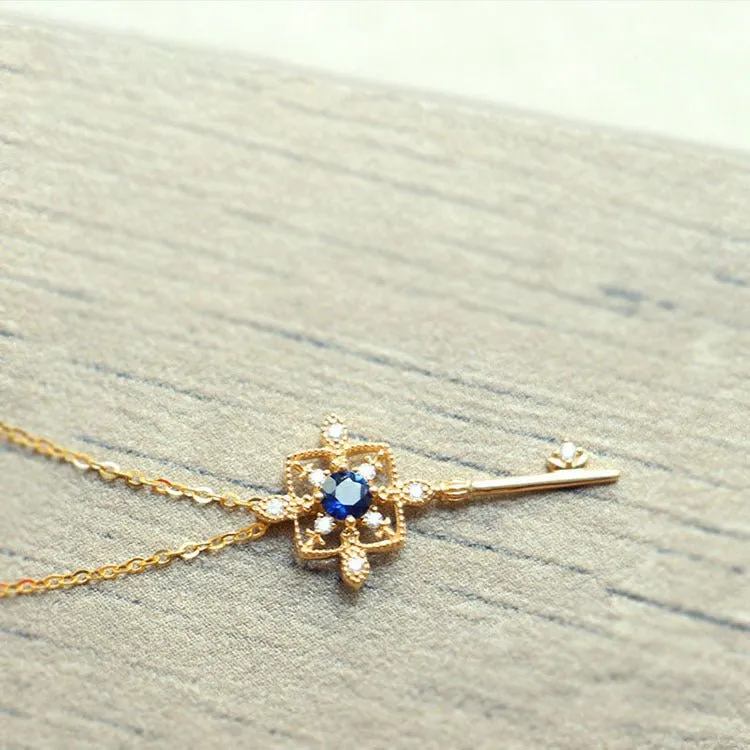 Key Pendant Necklace (Solid Silver)