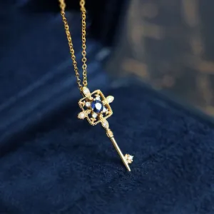 Key Pendant Necklace (Solid Silver)