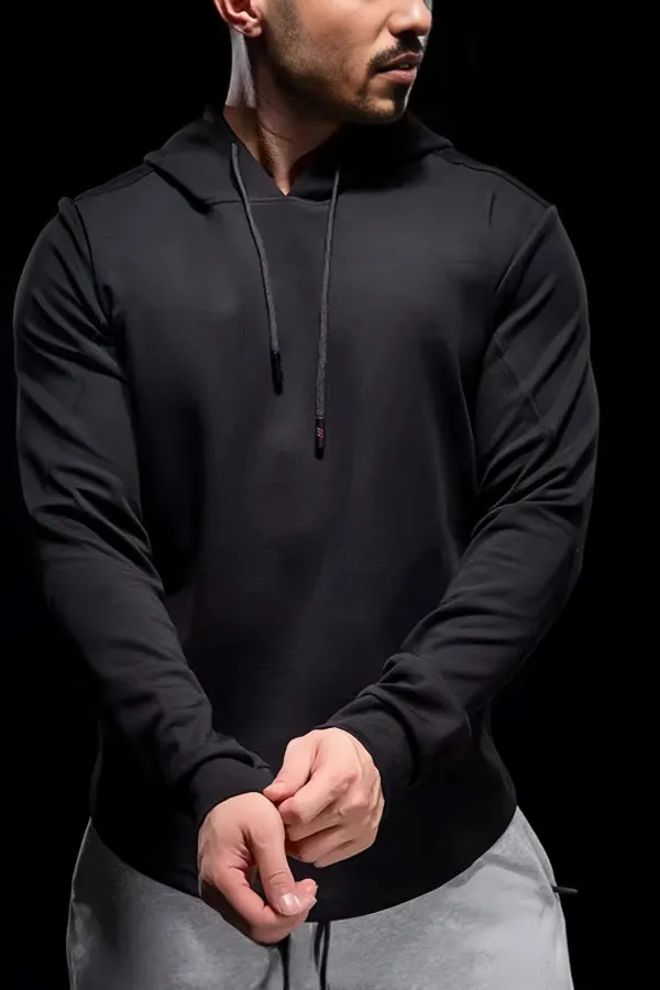 Kore Curve hem Muscle fit Hoodie Workout Heat Tech